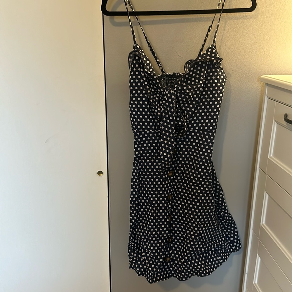 Navy Blue Polka Dot Dress